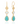 Amazonite and White Agate Triple Earrings